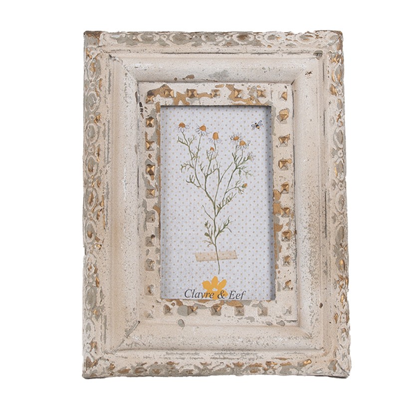 2F1100 Cadre photo 10x15 cm Beige Fer Verre Cadre de photo