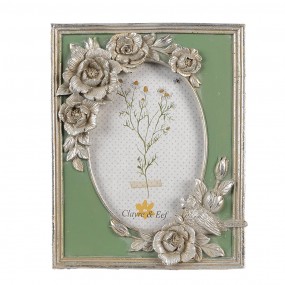 22F1116 Photo Frame 10x15 cm Silver colored Plastic Glass Flowers Picture Frame