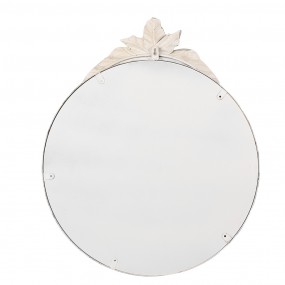 252S317 Miroir 50x4x60 cm Beige Métal Verre Rond Miroir mural