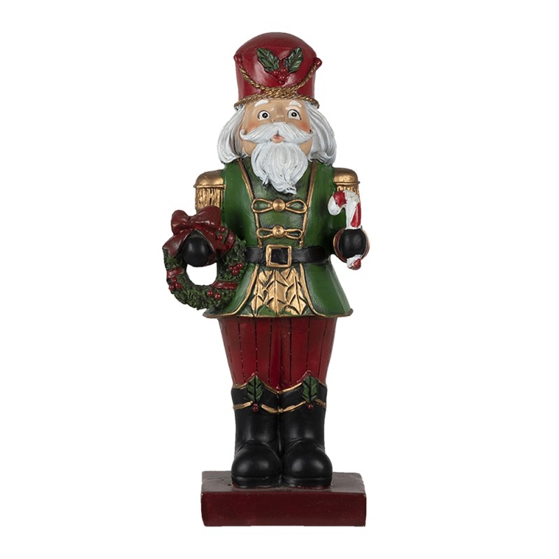 6PR4746 Figurine Casse-noisette 9x6x21 cm Rouge Vert Polyrésine Décoration de Noël