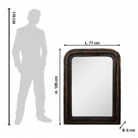 252S318 Mirror 77x6x109 cm Gold colored Metal Glass Wall Mirror