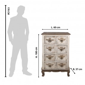 25H0701 Buffet 60x37x100 cm Beige Bois Commode