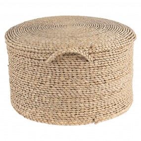 26RO0509 Pouf Ø 40x23 cm Braun Seegras Rund Hocker