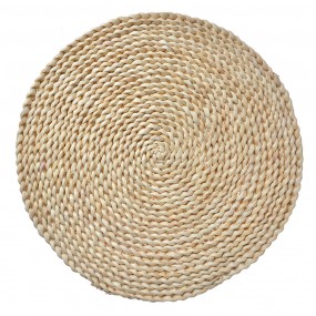 265723 Placemat Ø 38 cm Beige Straw Round Table Mat