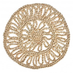 265726 Placemat Ø 30 cm Beige Straw Round Table Mat