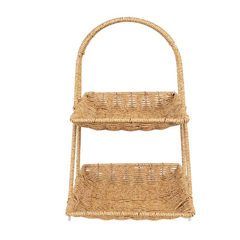 65728 2-stöckige Etagere 23x23x39 cm Beige Kunststoff