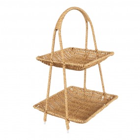 265728 2-stöckige Etagere 23x23x39 cm Beige Kunststoff