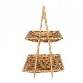 265728 2-stöckige Etagere 23x23x39 cm Beige Kunststoff