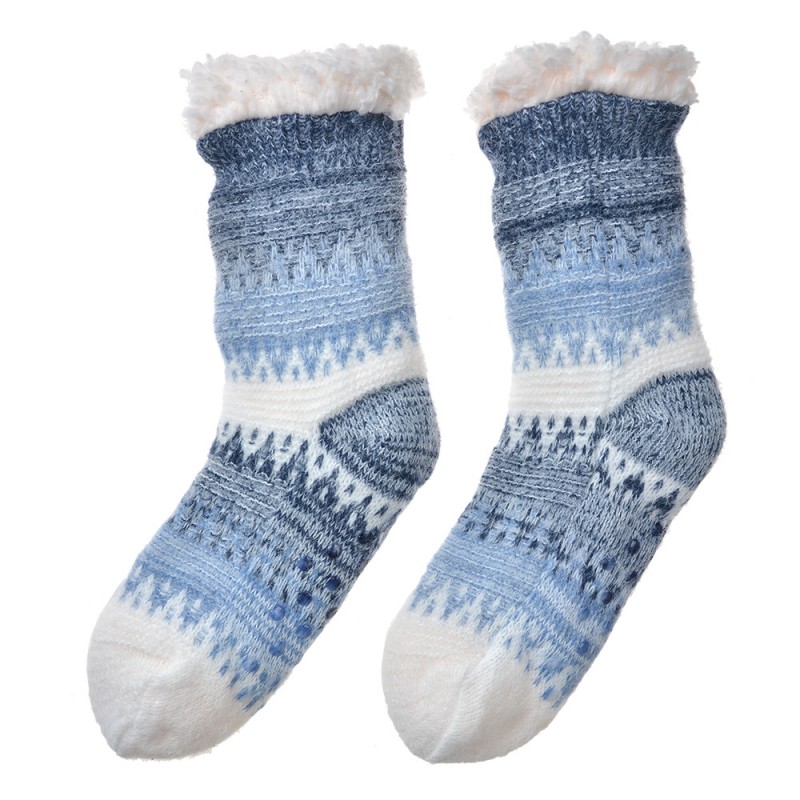 JZSK0023BL Chaussettes de maison one size Bleu Synthétique