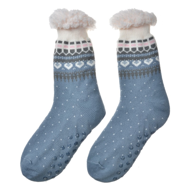 JZSK0025BL Chaussettes de maison one size Bleu Synthétique