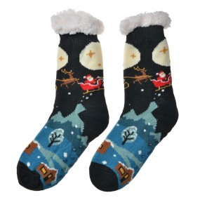 2JZSK0026 Chaussettes de Noël one size Noir Synthétique Père Noël