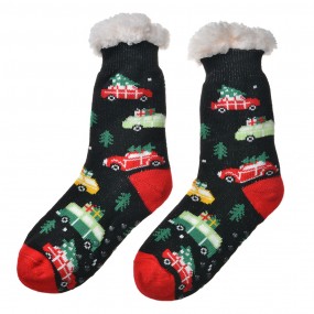 2JZSK0030 Chaussettes de Noël one size Noir Synthétique Voiture