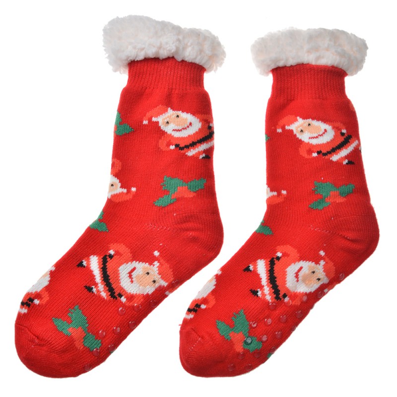 JZSK0033 Calze di Natale one size Rosso Sintetico Babbo Natale