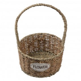 265709 Storage Basket Set of 3 Brown Seagrass