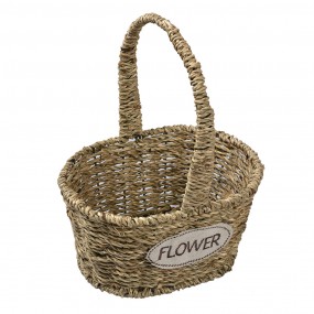 265708 Storage Basket Set of 3 Brown Seagrass