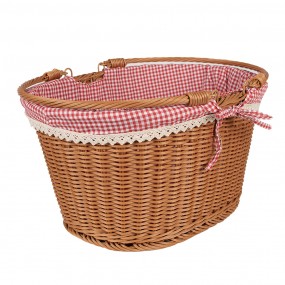 265719 Basket with Handle 38x30x21 cm Brown Plastic