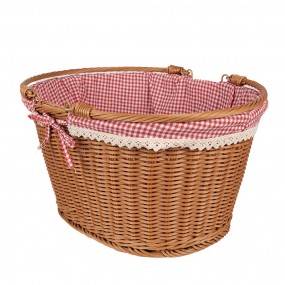 265719 Basket with Handle 38x30x21 cm Brown Plastic