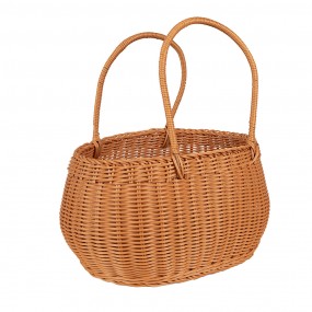 265720 Basket with Handle 38x24x19/38 cm Brown Plastic