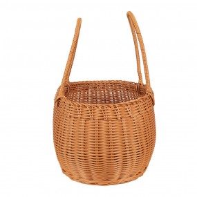 265720 Basket with Handle 38x24x19/38 cm Brown Plastic