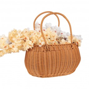 265720 Basket with Handle 38x24x19/38 cm Brown Plastic