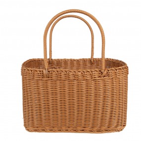 265721 Basket with Handle 34x21x19/34 cm Brown Plastic