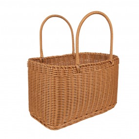 265721 Basket with Handle 34x21x19/34 cm Brown Plastic