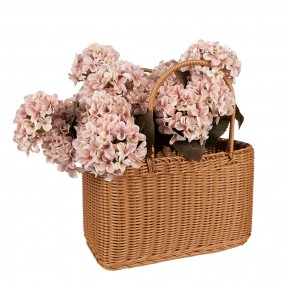 265721 Basket with Handle 34x21x19/34 cm Brown Plastic