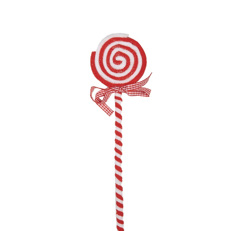 65851 Christmas Decoration Lollipop 41 cm Red White Plastic