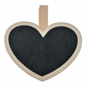 265648 Lavagna da gesso Cuore 8x2x8 cm Nero Legno