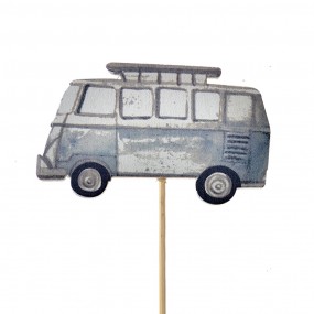 265651 Pflanzenstecker Bus 27 cm Grau Holz