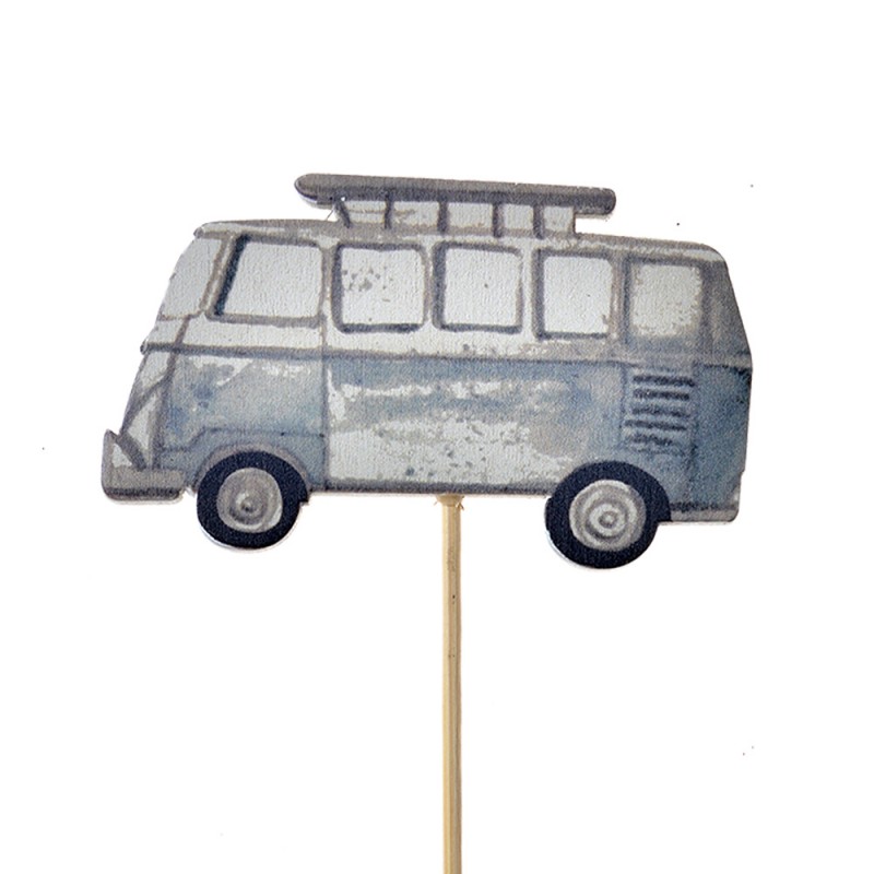 65651 Pflanzenstecker Bus 27 cm Grau Holz