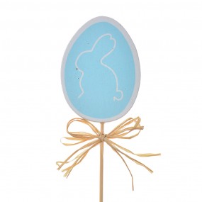 265652BL Plant stake Egg 30 cm Blue Wood