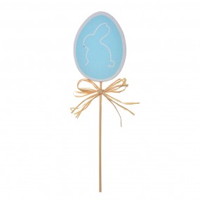 265652BL Plant stake Egg 30 cm Blue Wood