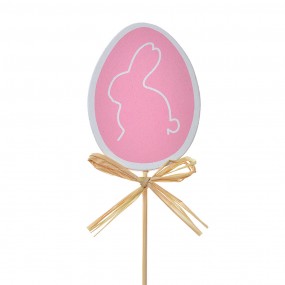 265652P Plant stake Egg 30 cm Pink Wood