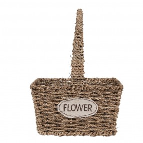 265713 Storage Basket Set of 2 Brown Seagrass