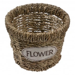 265714 Storage Basket Set of 2 Ø 16 / Ø 13 cm Brown Seagrass