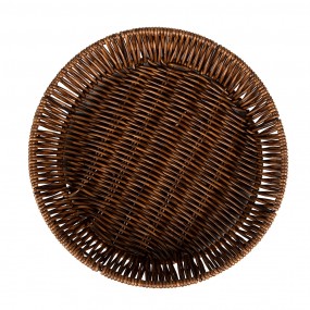 265717 Serving Platter Set of 3 Ø 28 / Ø 25/ Ø 22 cm Brown Plastic Round