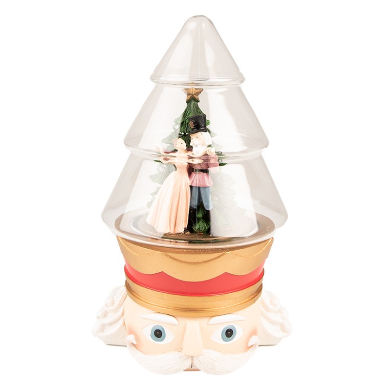 65160 Cloche Casse-noisette 15x13x24 cm Rouge Vert Plastique Verre Cloche en Verre