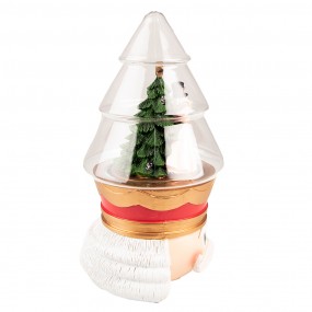 265160 Cloche Casse-noisette 15x13x24 cm Rouge Vert Plastique Verre Cloche en Verre