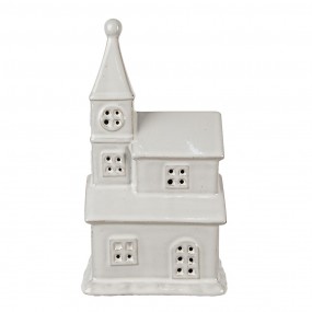 26CE1590 Decorative House with LED 23 cm Beige Porcelain