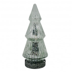 26GL4569ZI Kerstdecoratie met LED-verlichting Kerstboom Ø 7x16 cm Zilverkleurig Glas