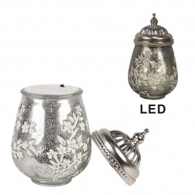 26GL4597ZI LED Lantern Ø 9x15 cm Silver colored Glass