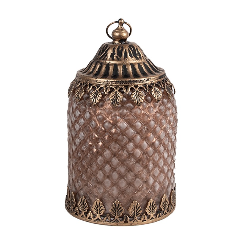 6GL4600 LED Lantern Ø 10x16 cm Brown Glass