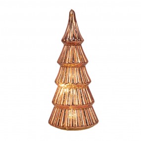 26GL4645 Décoration de Noël avec éclairage LED Sapin de Noël Ø 9x21 cm Couleur cuivre Plastique