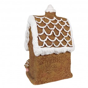 26MG0054 Gingerbread house met LED 39 cm Bruin Kunststof Peperkoekhuisje