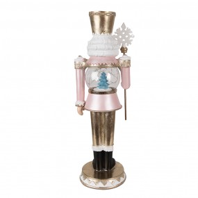 26PR2981 Christmas Decoration Figurine Nutcracker 16x16x50 cm Pink Polyresin