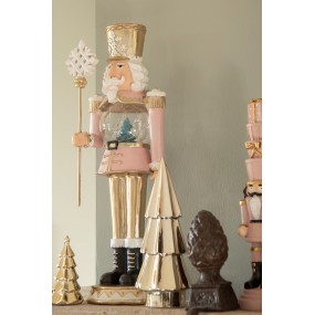 26PR2981 Christmas Decoration Figurine Nutcracker 16x16x50 cm Pink Polyresin