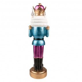 26PR3788 Figur Nussknacker 41 cm Blau Violett Polyresin Weihnachtsdekoration