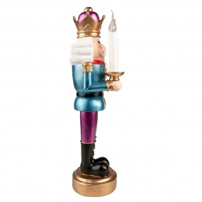 26PR3788 Figur Nussknacker 41 cm Blau Violett Polyresin Weihnachtsdekoration