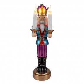 26PR3788 Figur Nussknacker 41 cm Blau Violett Polyresin Weihnachtsdekoration